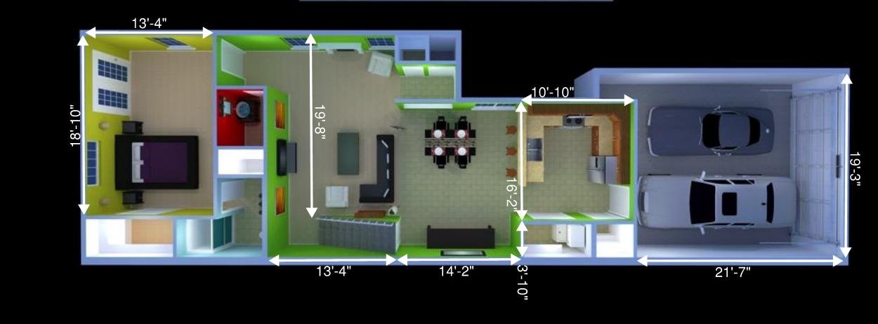 Main level floor plan with dimensions
